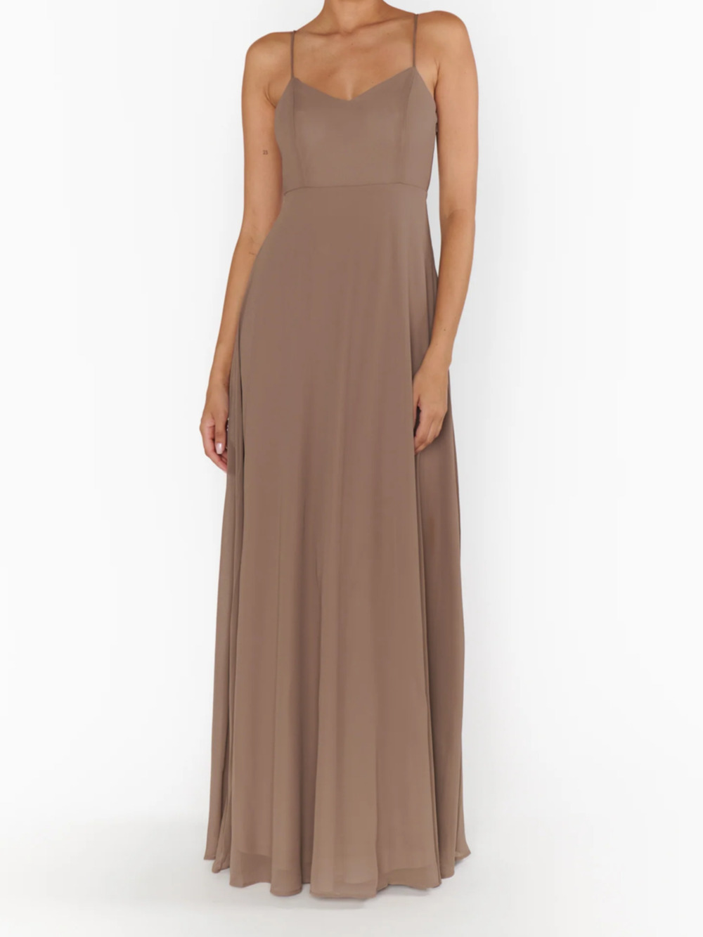 Show Me Your MuMu Faith Maxi Dress in Dune Chiffon size L Bridesmaid, Elegant